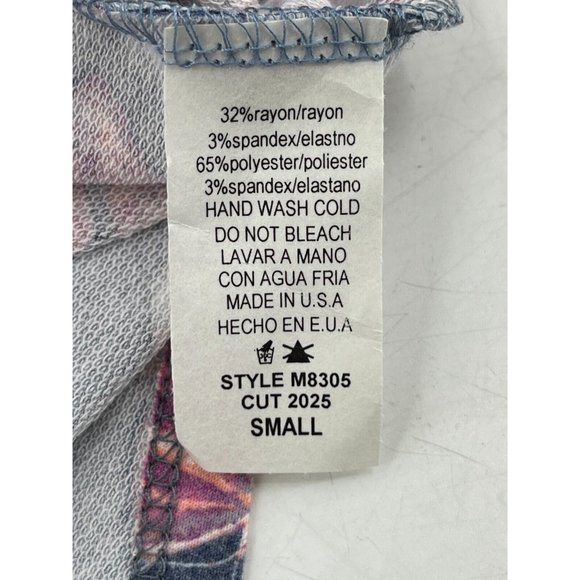 NWT CY Fashion Women's Blue Pink Butterfly Print Shirt Top Twist Front Size S - Picture 7 of 10